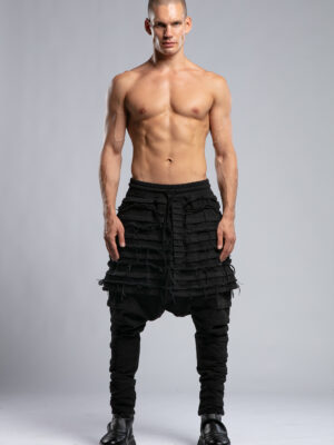 Ribbed Denim Banded Shalwar