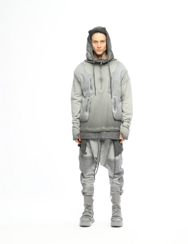 Quilted Sweatshirt With Zipper Front