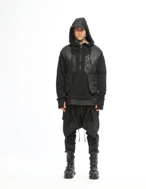 Quilted Sweatshirt With Zipper Front