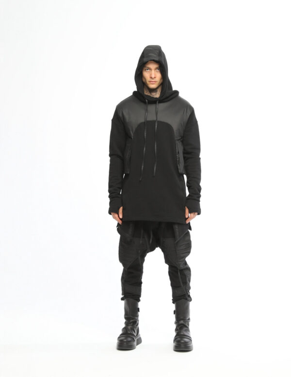 Quilted Front Short Men's Sweatshirt