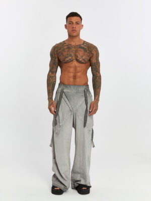 Front Tie Wide Leg Men's Trousers