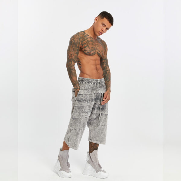 Ribbed Back and Front Men's Capri