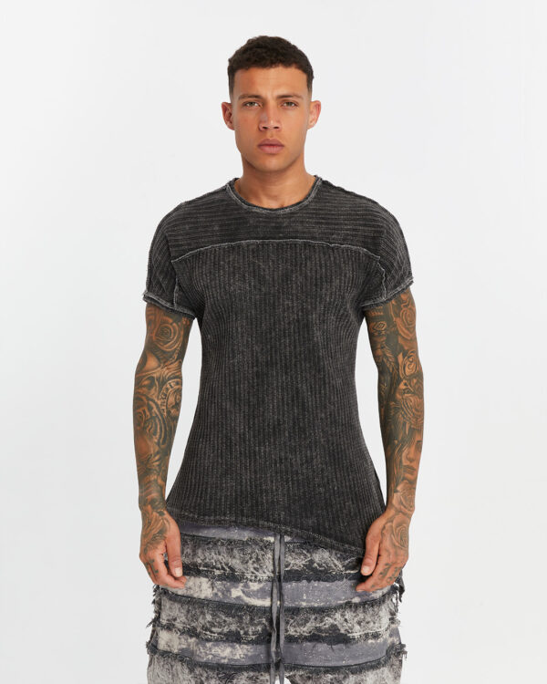 Dirty Stitched Side Slit Men's T-shirt