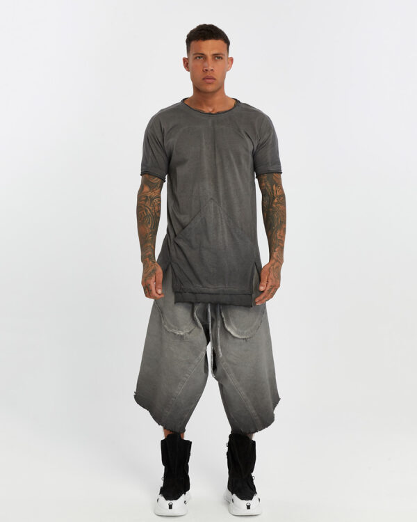 Dirty Stitched Side Slits Men's T-shirt