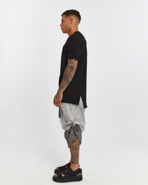 Dirty Stitched Side Slits Men's T-shirt