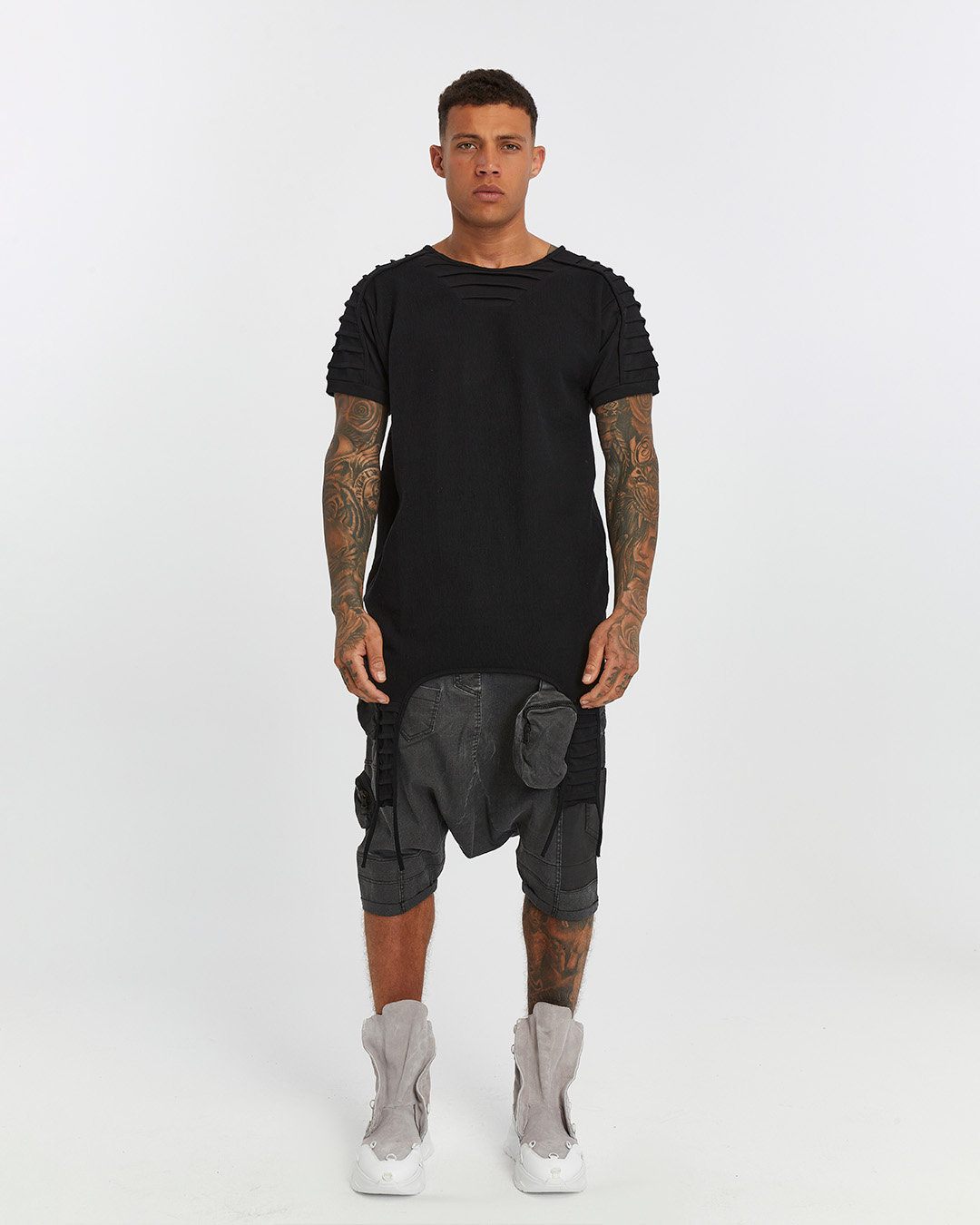 Ribbed Shoulder Men's T-shirt
