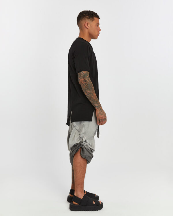 Dirty Stitched Side Slits Men's T-shirt