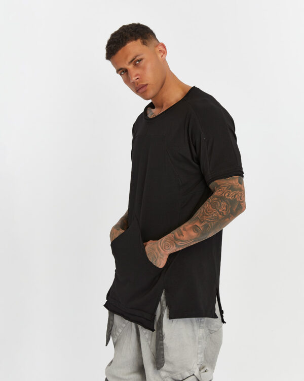 Dirty Stitched Side Slits Men's T-shirt
