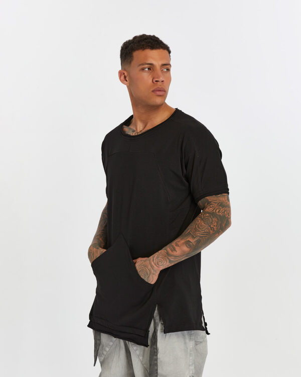Dirty Stitched Side Slits Men's T-shirt