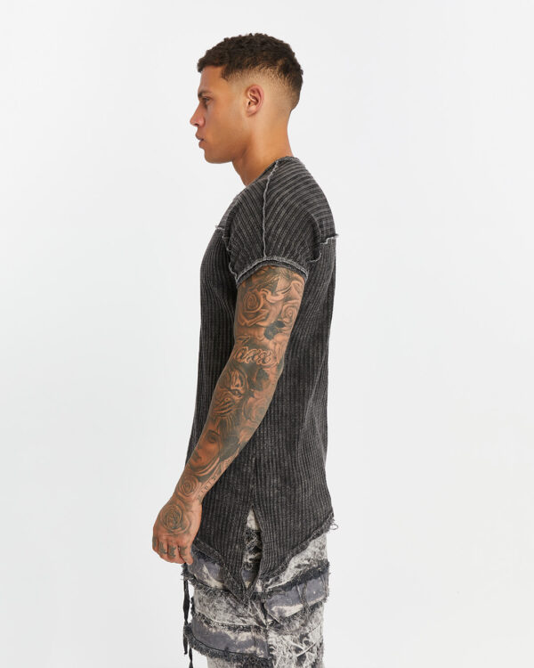 Dirty Stitched Side Slit Men's T-shirt
