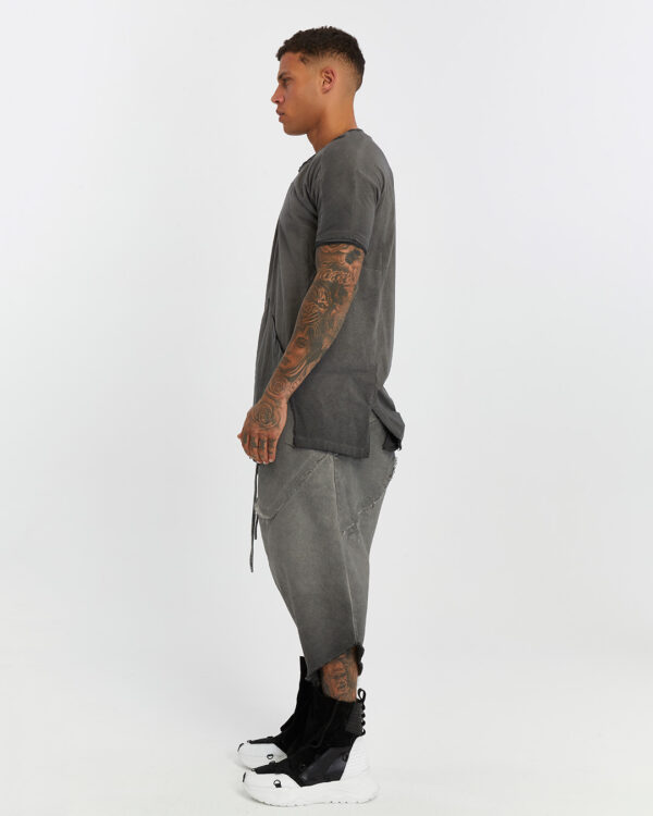 Dirty Stitched Side Slits Men's T-shirt