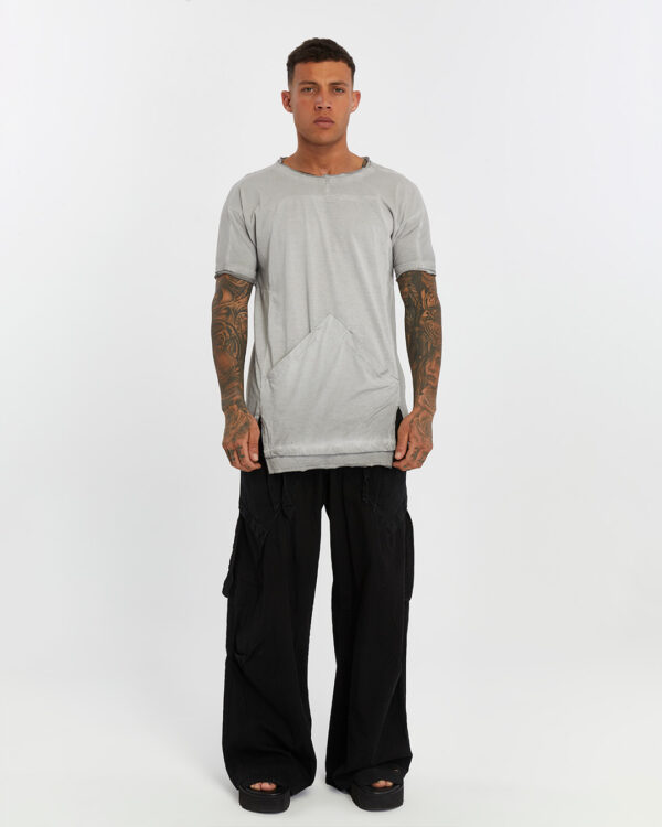 Dirty Stitched Side Slits Men's T-shirt
