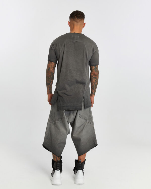 Dirty Stitched Side Slits Men's T-shirt