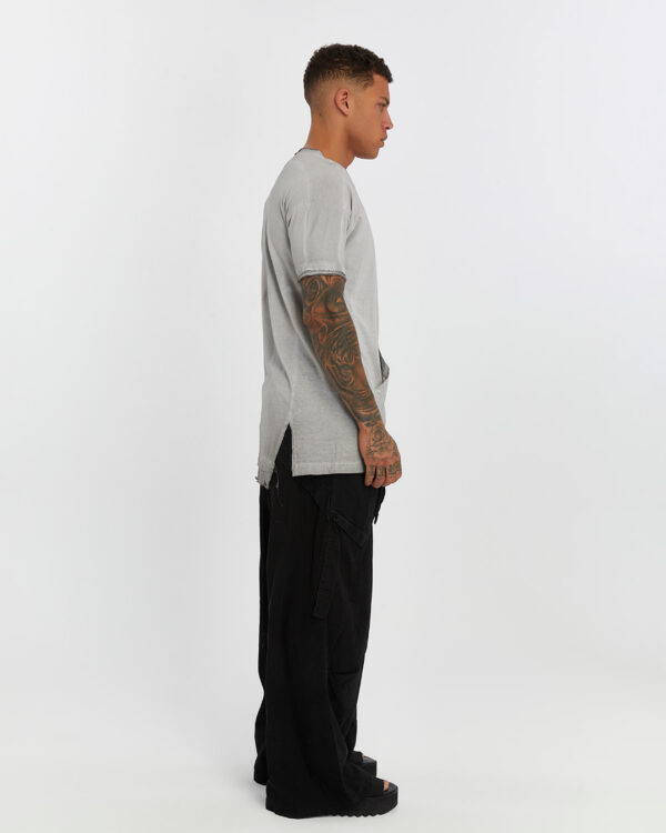 Dirty Stitched Side Slits Men's T-shirt