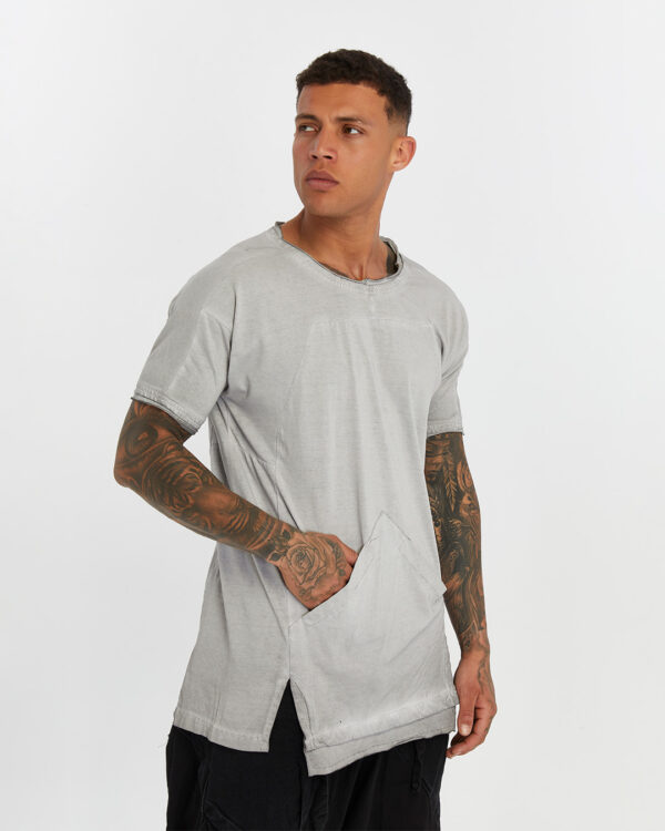 Dirty Stitched Side Slits Men's T-shirt