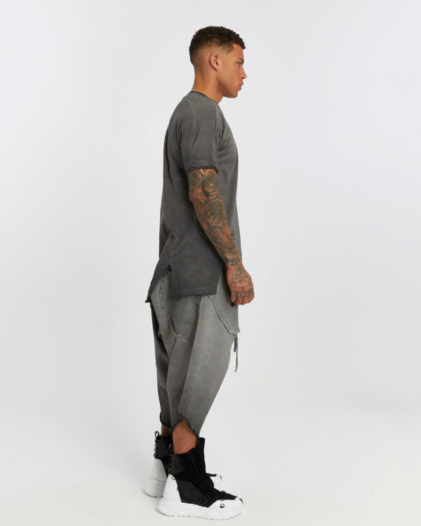 Dirty Stitched Side Slits Men's T-shirt