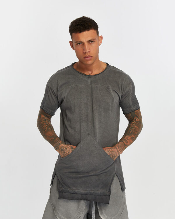 Dirty Stitched Side Slits Men's T-shirt