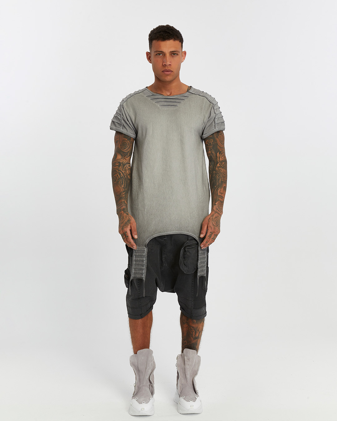 Ribbed Shoulder Men's T-shirt