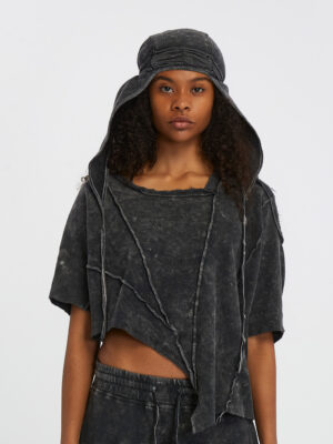 Ribbed Asymmetrical Women's T-Shirt