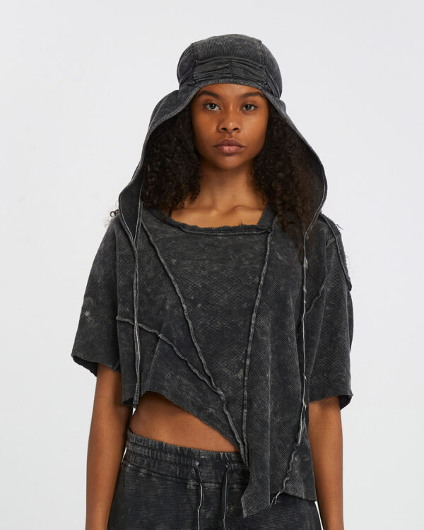 Ribbed Asymmetrical Women's T-Shirt