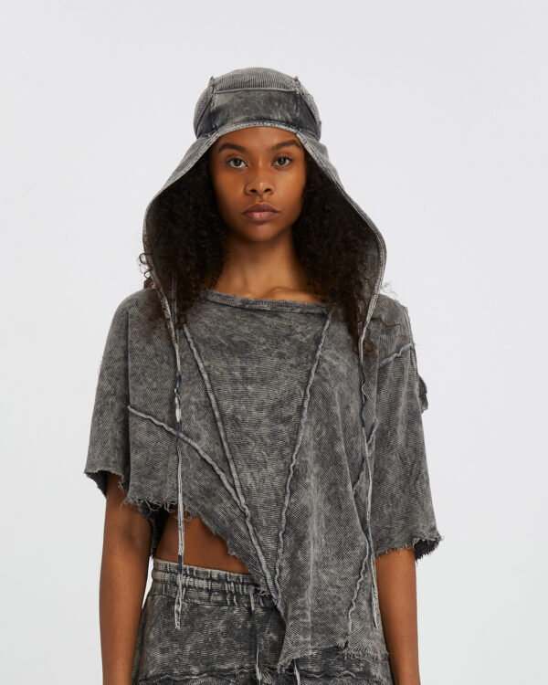 Ribbed Asymmetrical Women's T-Shirt